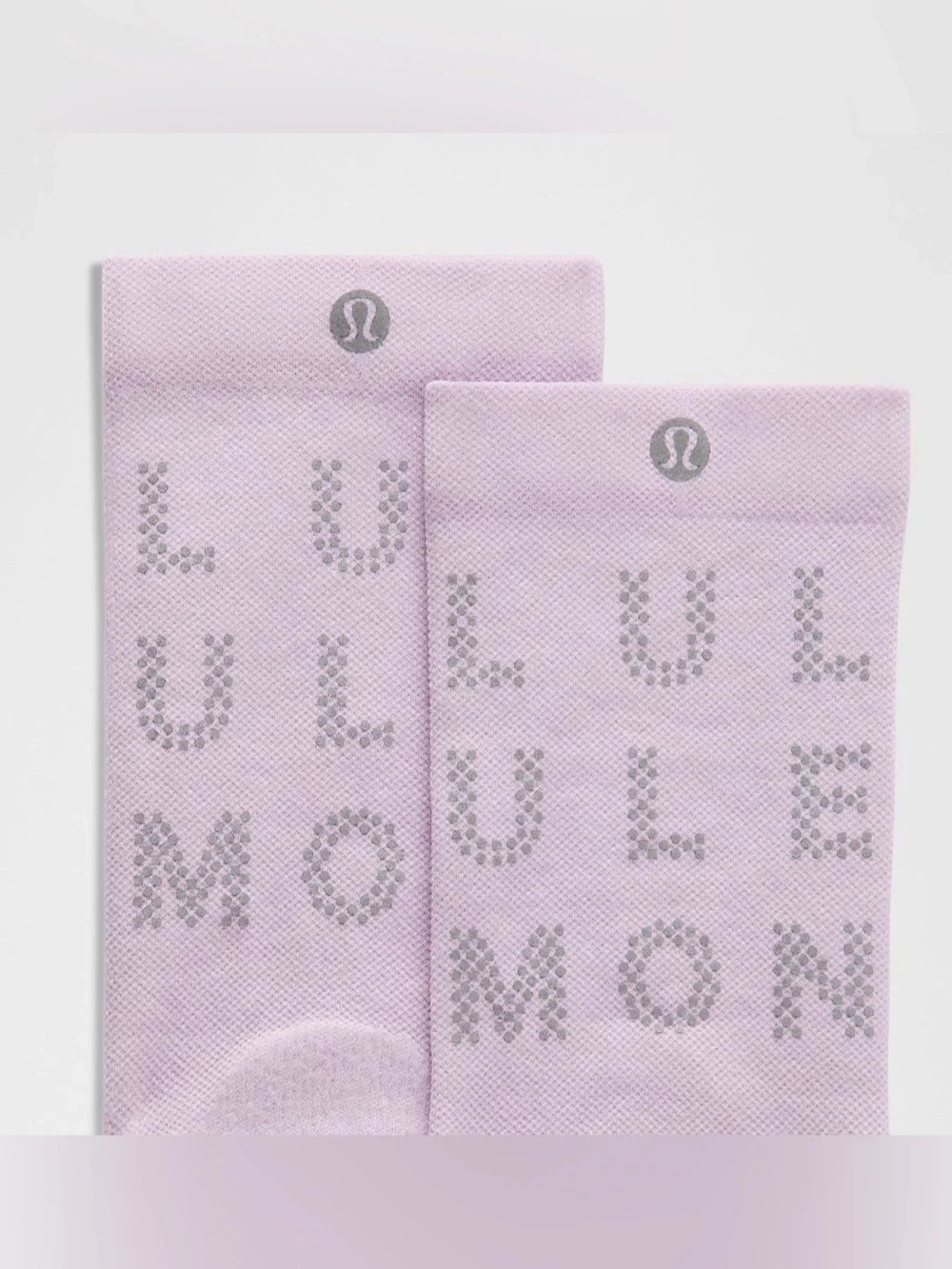 (2) Lululemon Women's Power Stride Crew Socks *Reflective Sz M Lilac Play NWT